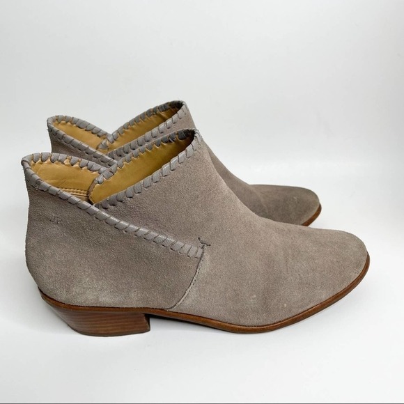Jack Rogers Sadie Suede Gray Taupe Ankle Booties - Picture 5 of 10